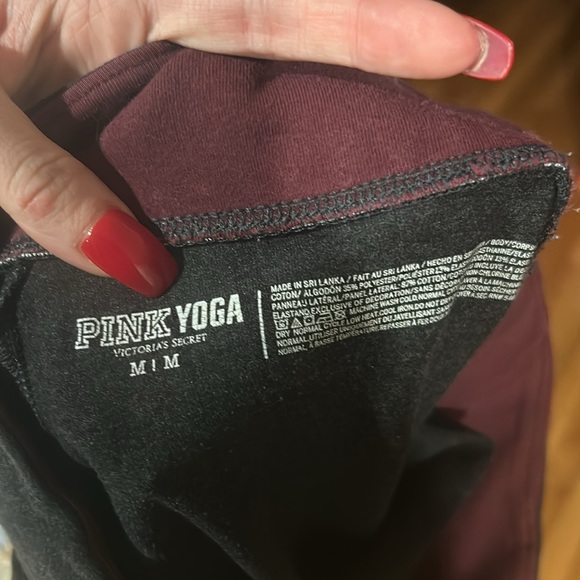 Pink Gray and Maroon Yoga Pants - Picture 3 of 3